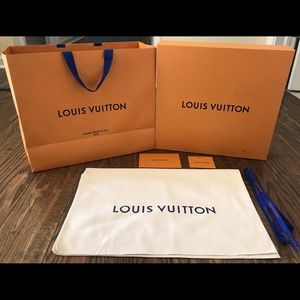 Authentic Louis Vuitton Shopping Bag, Box, Dust bag, ribbon and receipt holders